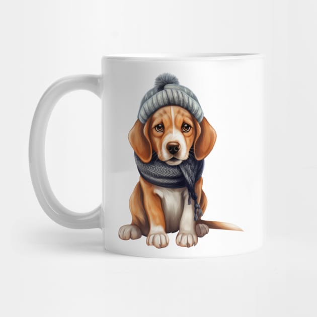 Winter Beagle Dog by Chromatic Fusion Studio